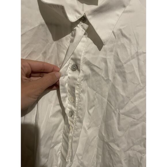 THE SHIRT COMPANY White Organic Cotton‎ Cuff Collared Shirt Large - Picture 3 of 7